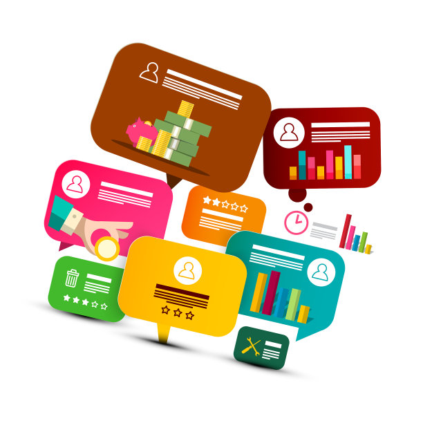 商业信息图表设计与彩色标签图片下载