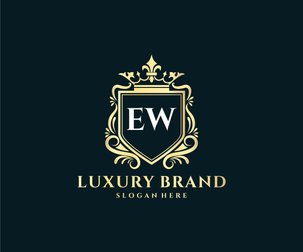 Ew首字母黄金书法女性图片下载