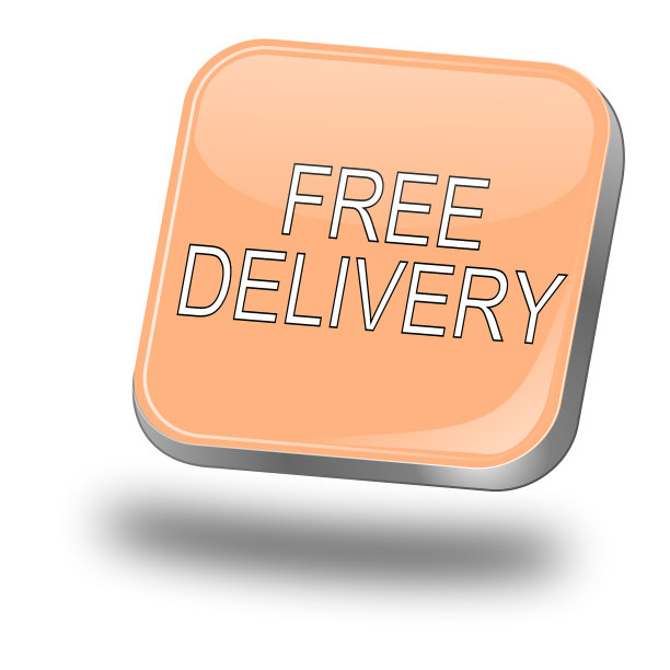 免费交付按钮粉彩橙色- 3D插图图片下载