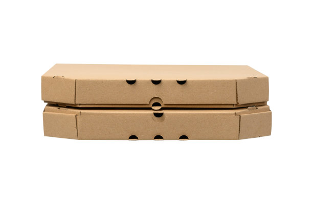 在白色背景上孤立的纸板棕色方盒子图片下载