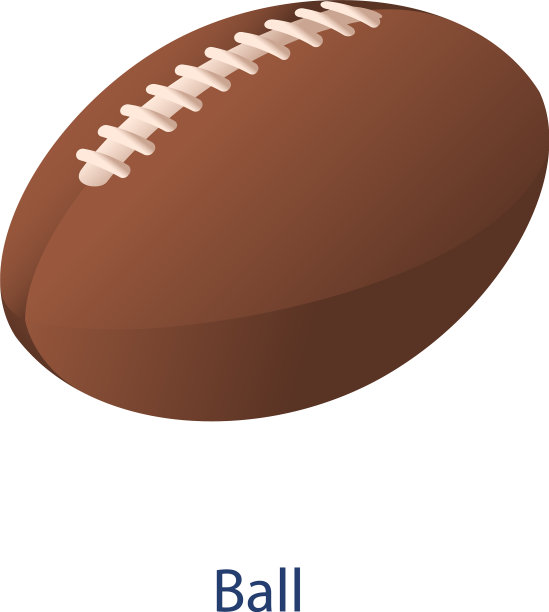 美式足球图标等距风格图片下载