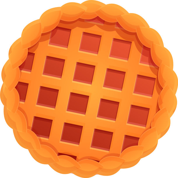 俯视图红苹果派图标卡通风格图片下载