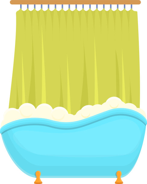 淋浴帘洗图标卡通风格图片下载