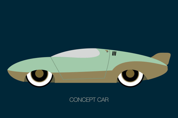 实验速度车的图标，车的侧视图，汽车，机动车，平面设计，完全可编辑图片下载