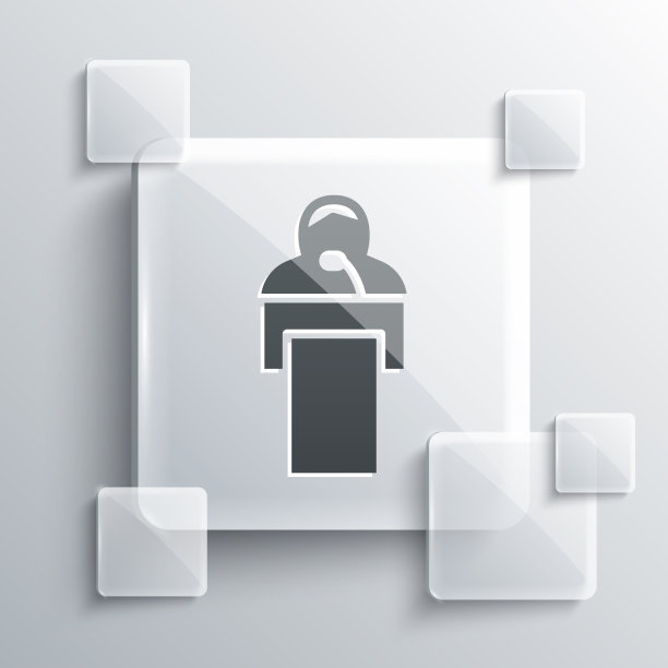 灰色给出了孤立在灰色上的演讲图标图片下载