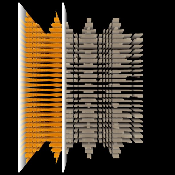 一个未来城市的3D设计，在黑色的背景上，灰色阴影的视角递减图片下载