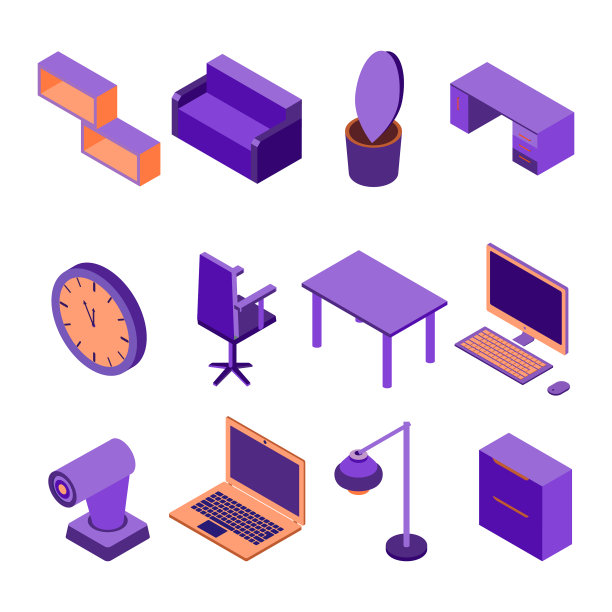 等距家庭办公室等距工作场所图片下载