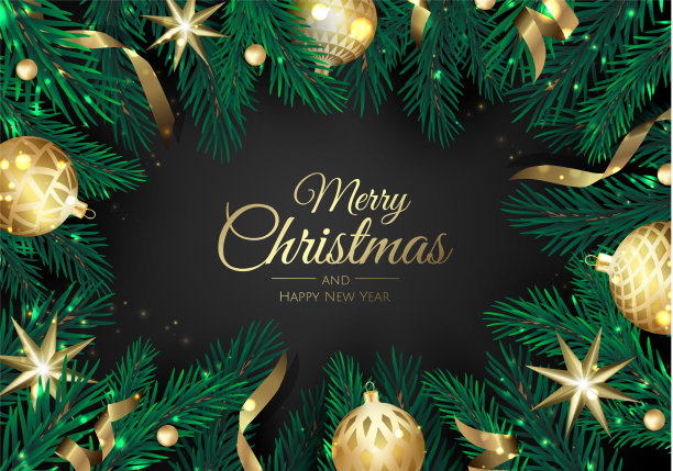 圣诞贺卡与新年树图片下载