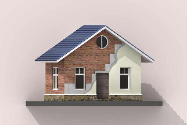 房屋隔热概念，房屋3d插图图片下载