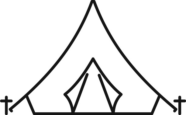 狩猎狩猎帐篷图标轮廓风格图片下载