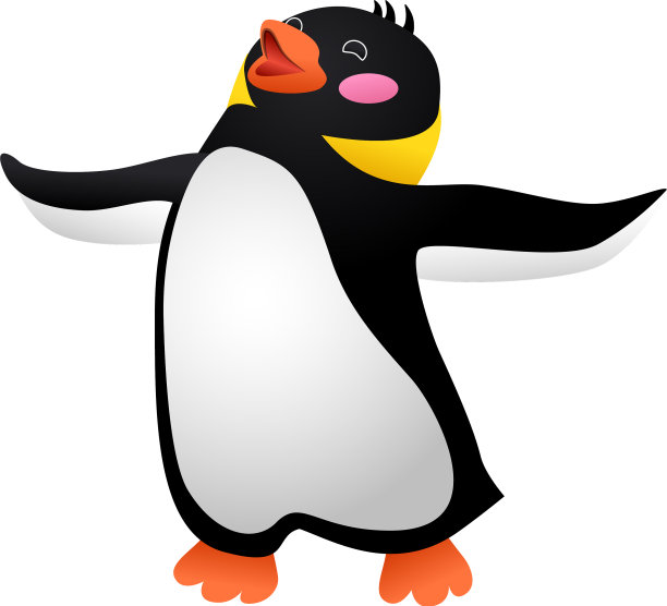 唱歌企鹅偶像卡通风格图片下载