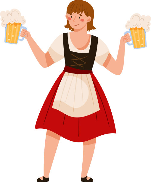 穿着紧身连衣裙，手持啤酒杯的年轻女子图片下载