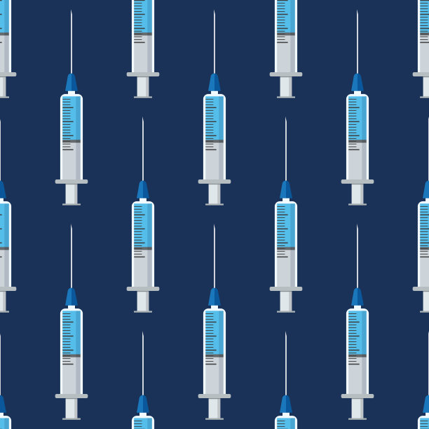 无缝模式的医用注射器配药、药品。图片下载