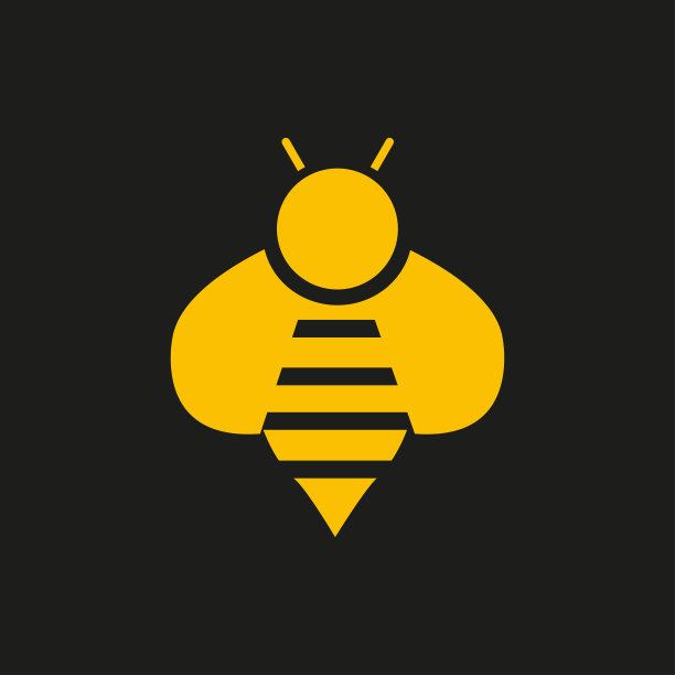 蜜蜂图标。黑色和黄色的图像。图片下载
