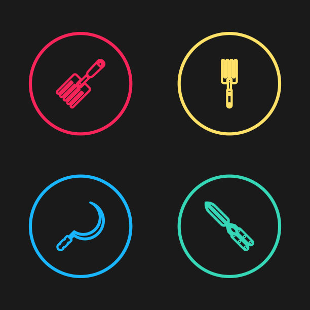 设置线镰刀园艺手工剪刀叉图片下载