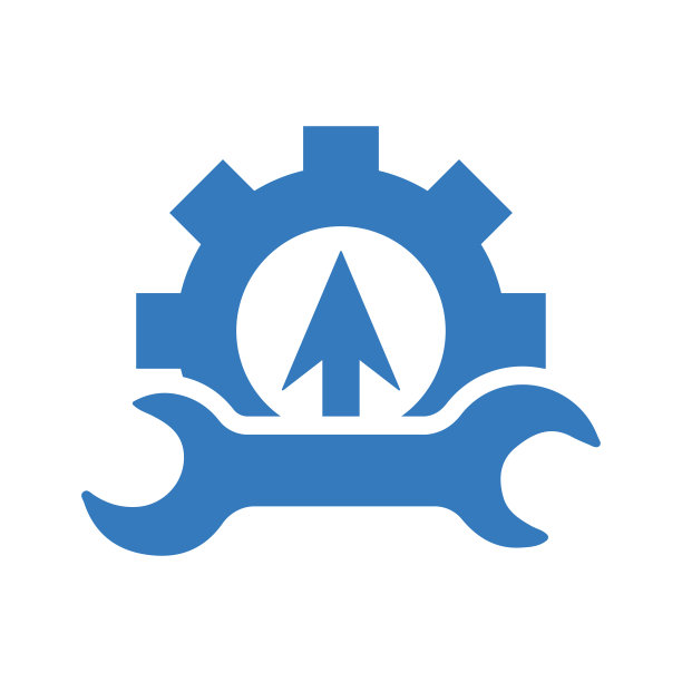 系统设置，业务工具图标。蓝色矢量图形。图片下载