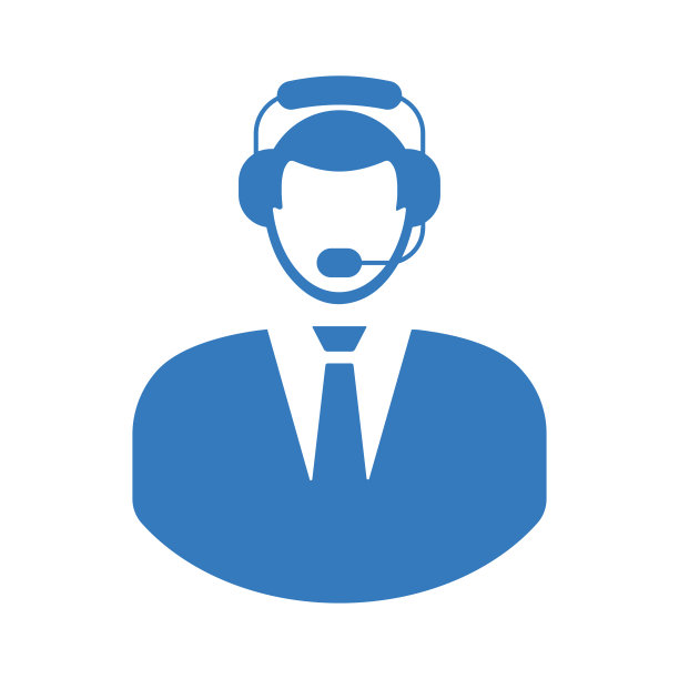 呼叫中心，接线员，客户支持图标。蓝色的向量。图片下载