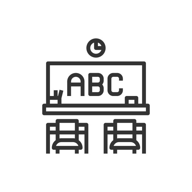 教室图标线条矢量素材图片下载