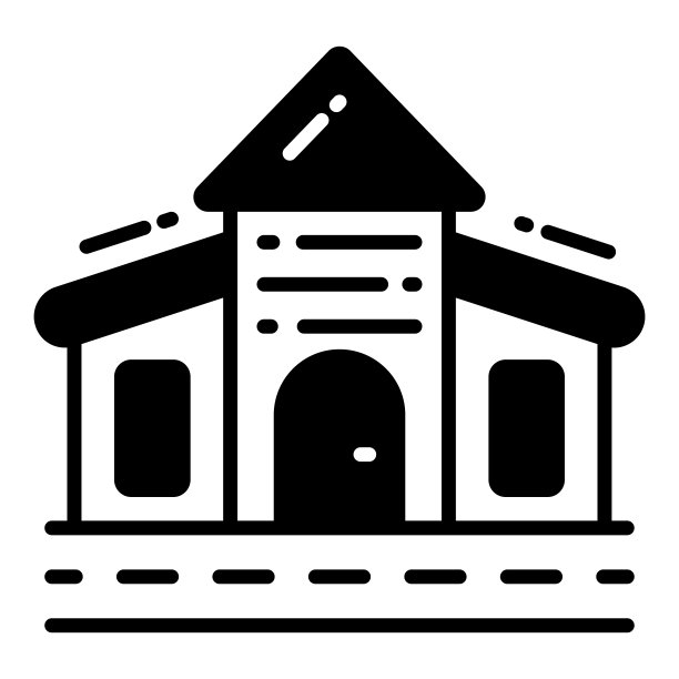 与地图位置和导航相关的建筑图标，黑色图标，交通和旅行矢量图标图片下载