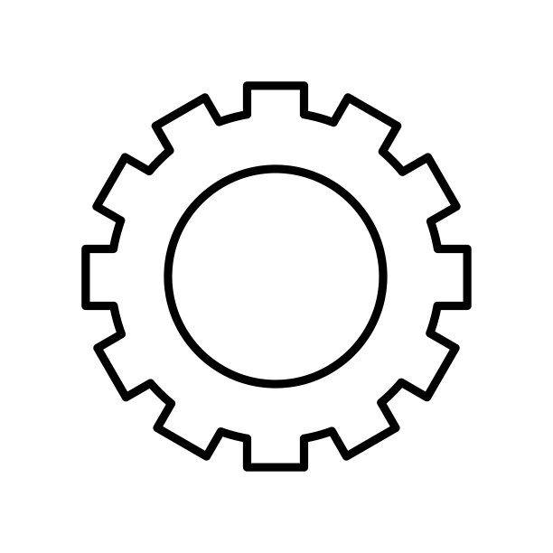 齿轮，控制中心，齿轮轮廓图标。艺术设计。图片下载