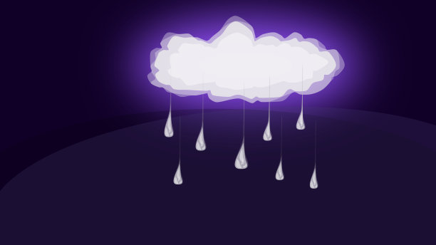 乌云下着雨滴。插图图片下载