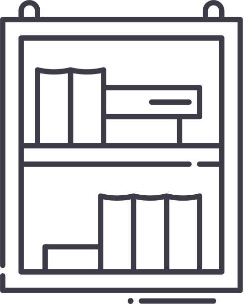 书架图标线性隔离图片下载