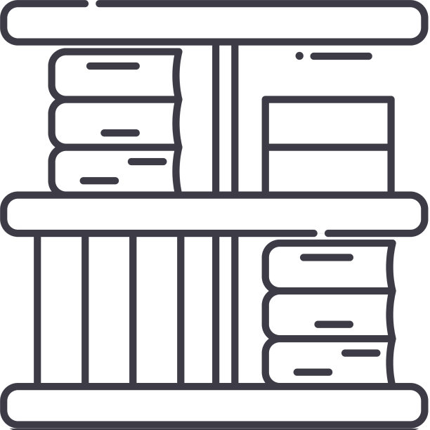 书架图标线性孤立薄图片下载