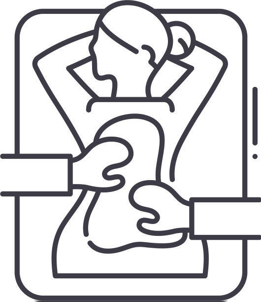 身体治疗图标线性隔离图片下载