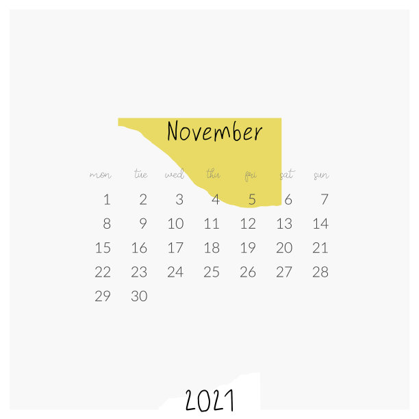 现代模板打印的2021年日历图片下载