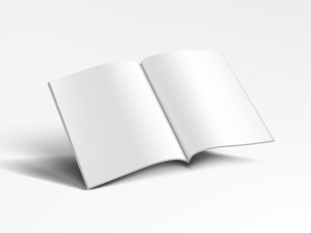 3d空白a4杂志飞行在白色的背景图片下载