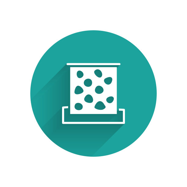 白色攀岩墙图标孤立与长影子。绿色圆圈按钮。向量图片下载