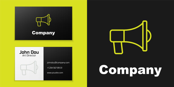 标志类型线扩音器图标孤立在黑色背景。演讲者的迹象。标志设计模板元素。向量图片下载