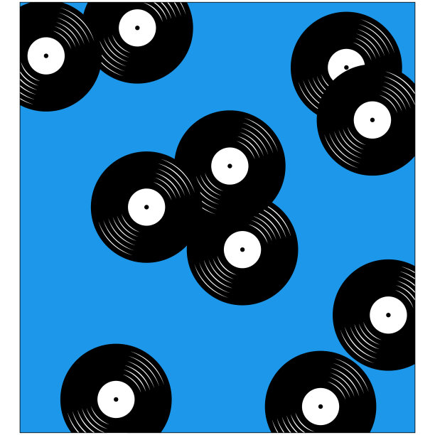 黑胶唱片模式平面矢量图片下载