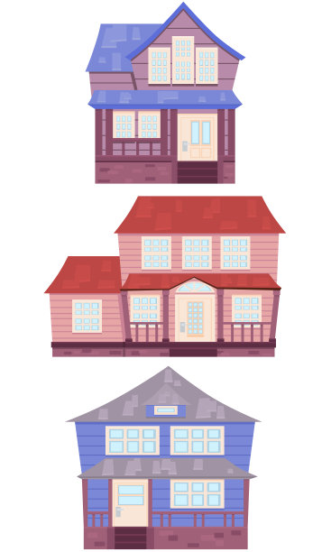 美国郊区的一套木制房子图片下载