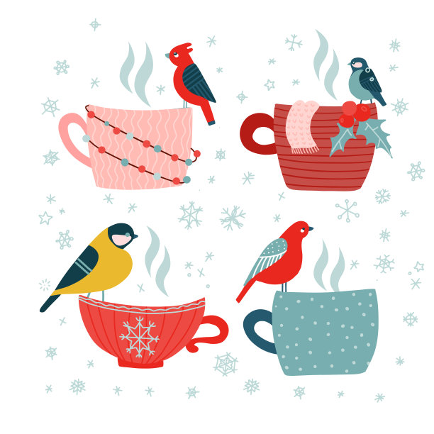 手绘涂鸦圣诞贺卡集图片下载