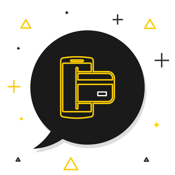 Line NFC支付图标隔离在白色背景上。移动支付。NFC智能手机的概念。转移图标。色彩斑斓的轮廓的概念。向量图片下载