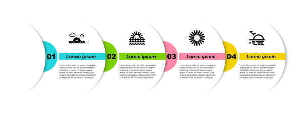 日落，和。业务信息模板。向量图片下载