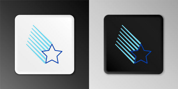 直线坠落星图标孤立在灰色背景。流星带着星迹。流星体，陨石，彗星，小行星，星象。色彩斑斓的轮廓的概念。向量图片下载