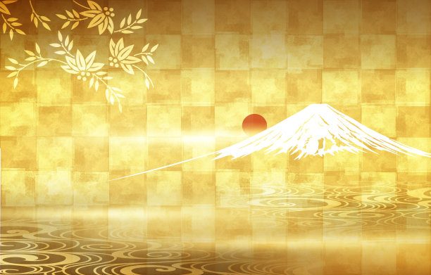 富士山日式风格背景图片下载