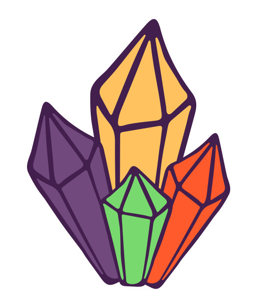 彩色晶体断裂组石英图片下载