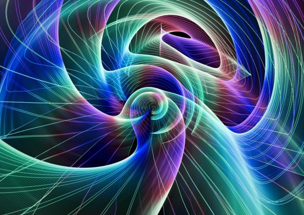 抽象光漩涡和黑色背景图片下载