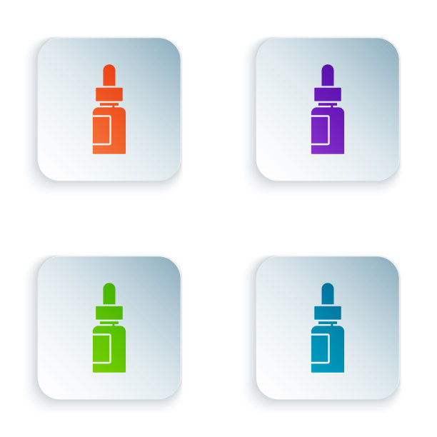 颜色精油瓶图标孤立在白色图片下载