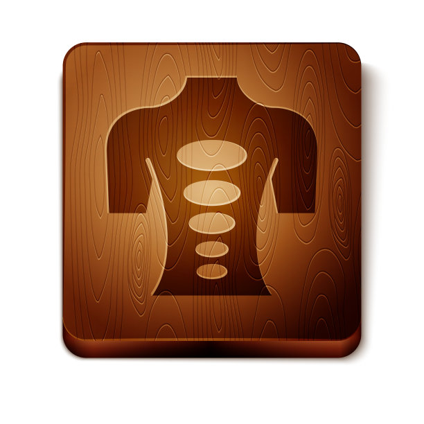 棕色按摩石治疗图标孤立于白色图片下载