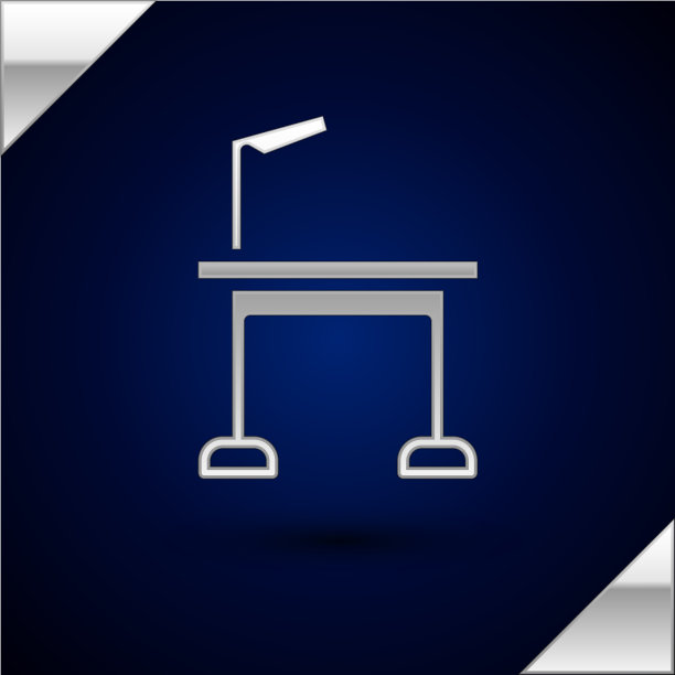 银色宠物梳妆台图标孤立在黑暗图片下载