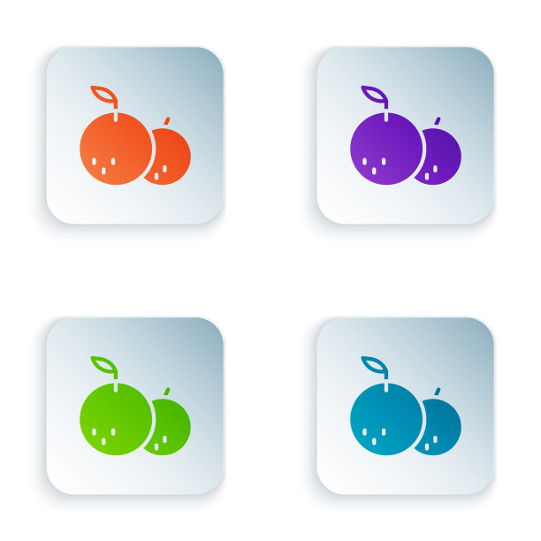 颜色橘红色图标孤立在白色背景图片下载