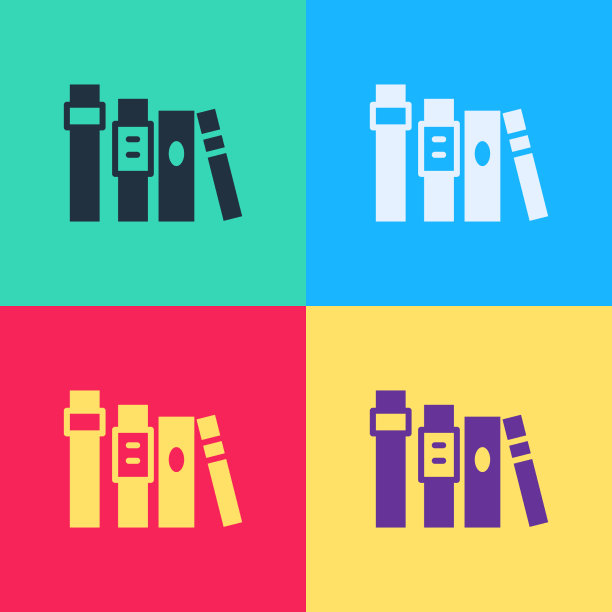 波普艺术书图标孤立的颜色背景图片下载