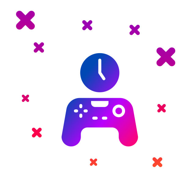 彩色手柄时间图标隔离在白色图片下载