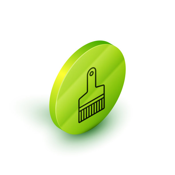 等距线漆刷图标隔离在白色上图片下载