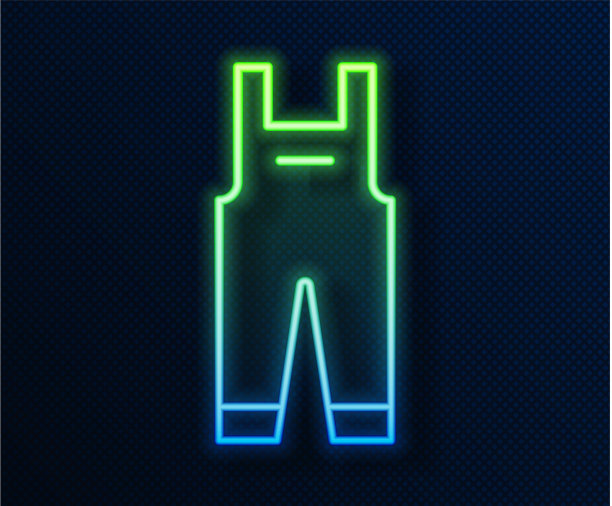 发光的霓虹灯线工作工作服图标隔离图片下载