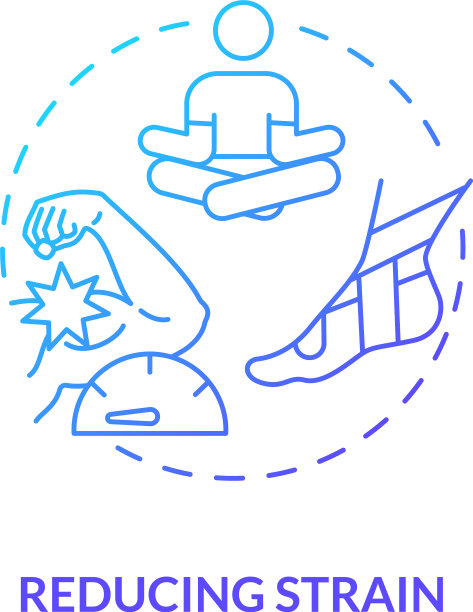 减少应变蓝色梯度概念图标图片下载